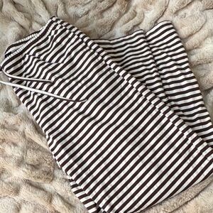 Lioness Striped Lounge Pants - Brown & White